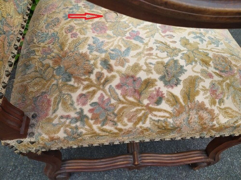 Fauteuil Bois Sculpt&eacute; Style Louis XIV Ch&acirc;teau Rustique Meubles