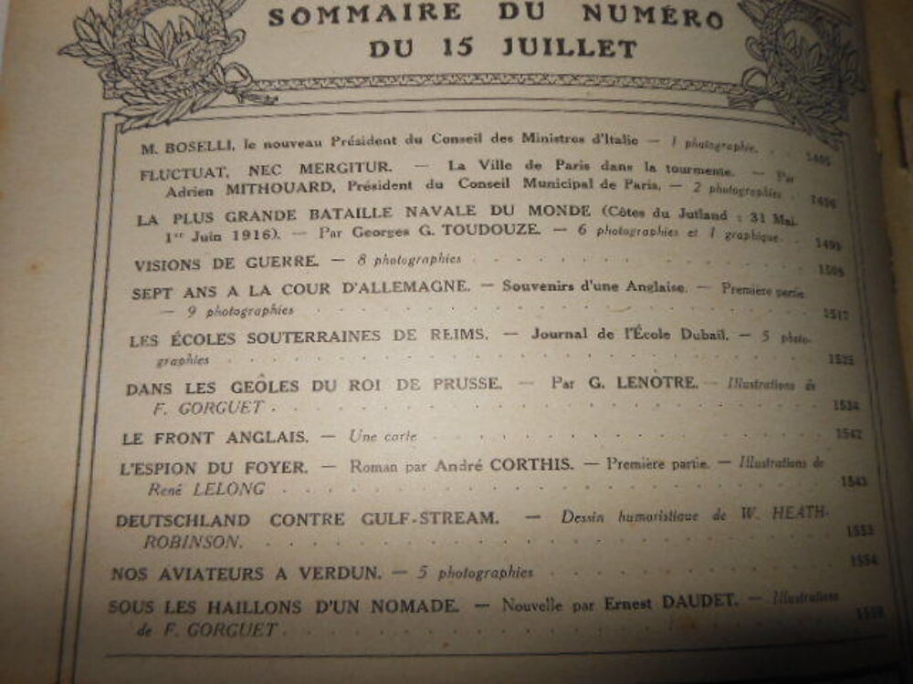 lecture pour tous du 15 juillet 1916 pa82 Livres et BD
