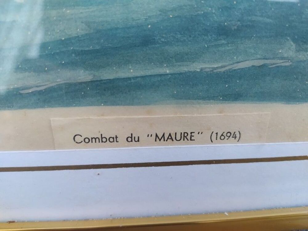 Tableau Marine Albert S&eacute;bille Combat du Maure (1694). 