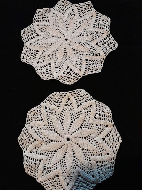 Lot de 2 Napperons en Dentelle au Crochet 9 Tours (37)