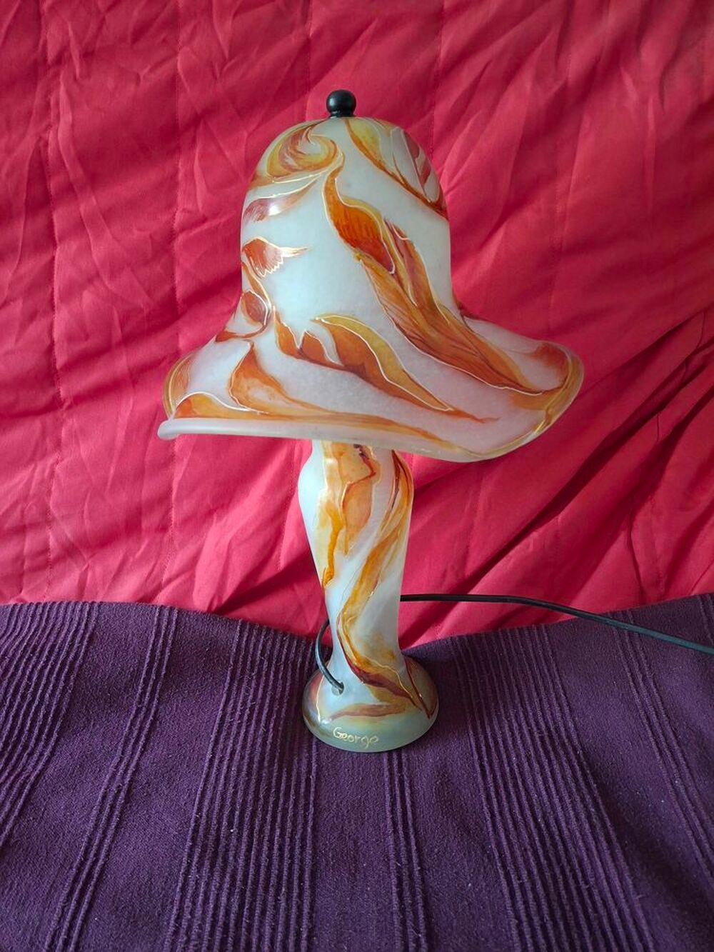 lampe de chevet en p&agrave;&cent;te de verre Dcoration