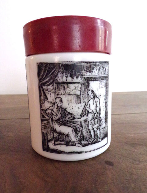 Pot en verre blanc pais impression gravure couvercle 6 Laval (53)