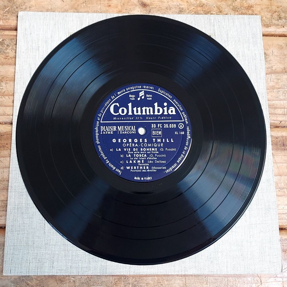 GEORGES THILL -33t / 25cm- AIRS D'OP&Eacute;RAS COMIQUES -LA BOH&Ecirc;ME CD et vinyles