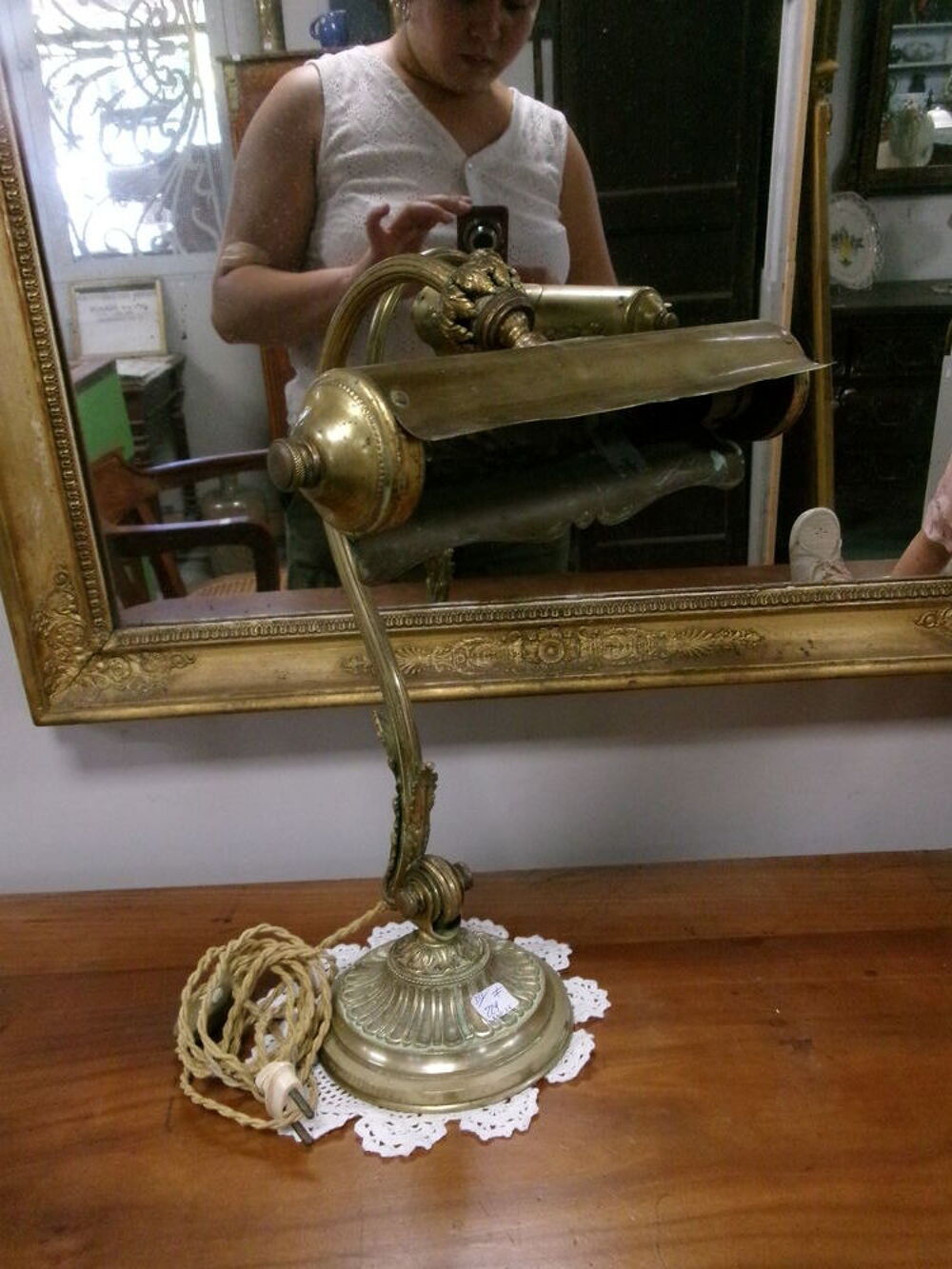 Lampe de bureau en bronze ancienne Dcoration