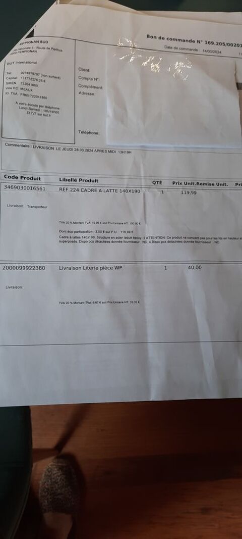 SOMMIER  LATTES 140X190 Montalba-le-Chteau (66)