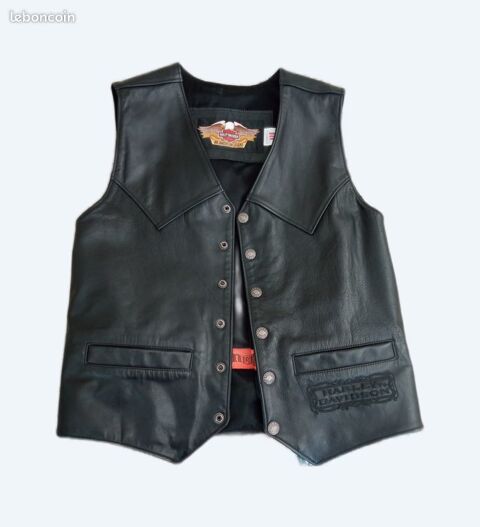 Gilet en cuir, Harley Davidson 130 Mandelieu-la-Napoule (06)