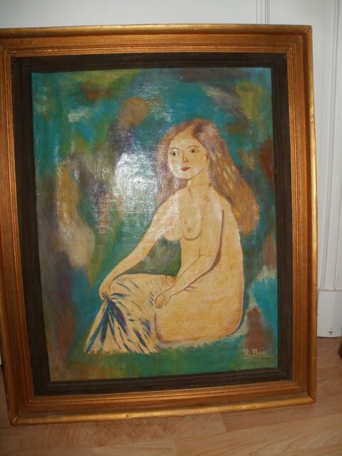 Huile sur toile de R. BOU LA BAIGNEUSE 1880 60 Montauban (82)