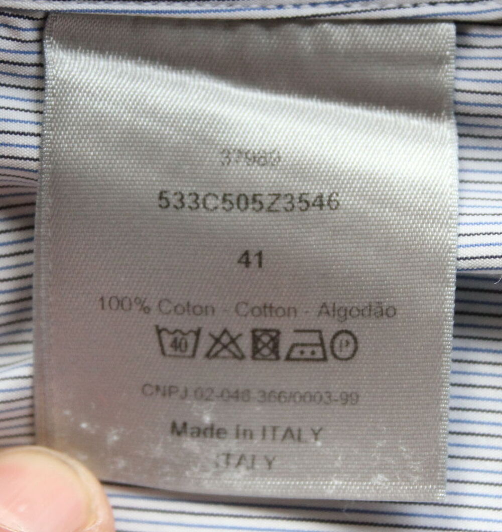 Chemise bleu ray&eacute;e DIOR T.41 ou T.L Vêtements
