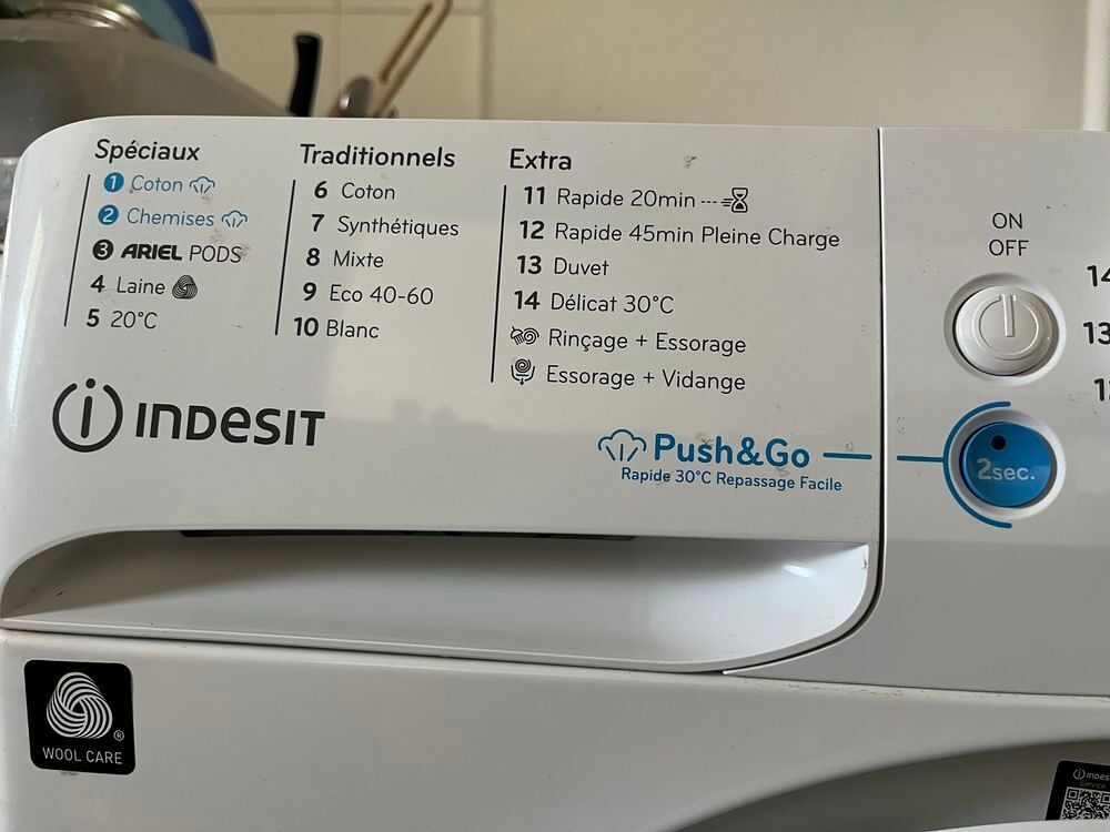 Lave-linge hublot posable 8 kg Indesit Electroménager