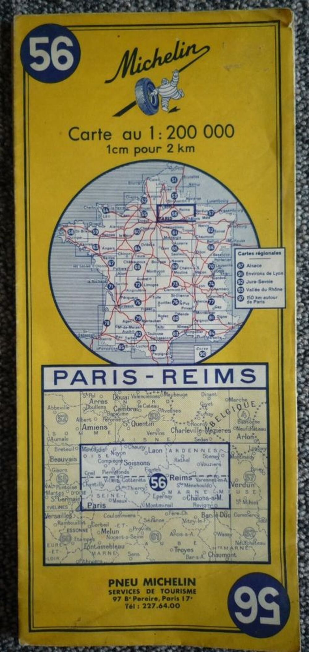 MICHELIN - Carte routi&egrave;re n&deg; 56 - PARIS - REIMS 