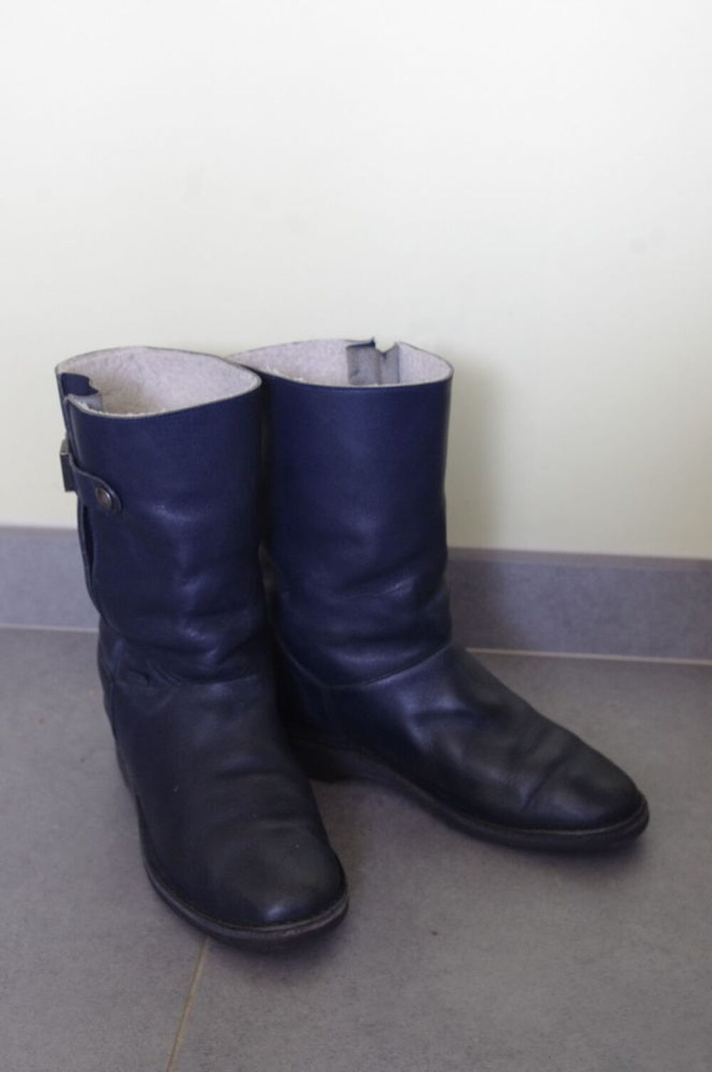 Bottines fourr&eacute;es bleues P37 Chaussures