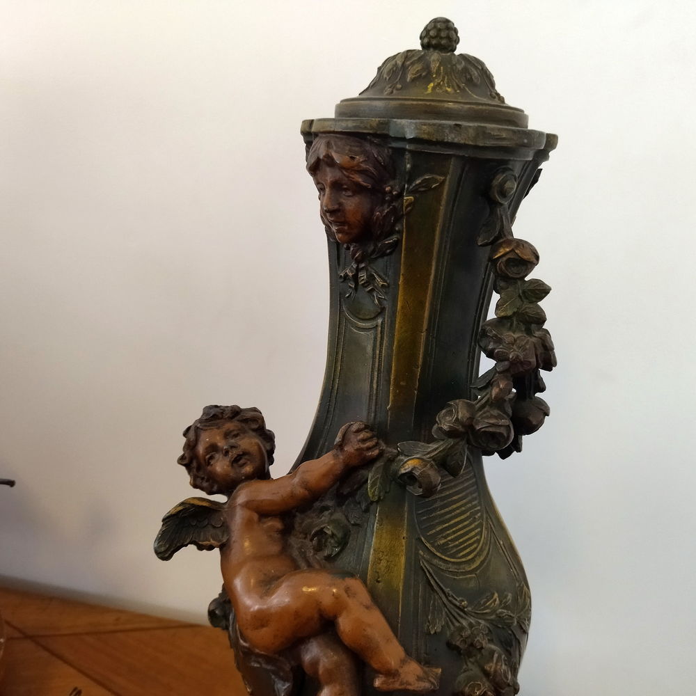 Garniture de chemin&eacute;e compl&egrave;te L&amp;F Moreau XIX&egrave;me D�coration