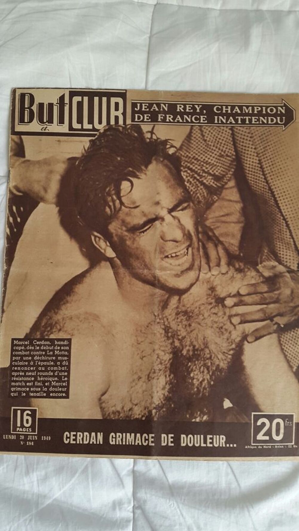 JOURNAUX DE BOXE .M.CERDAN. 