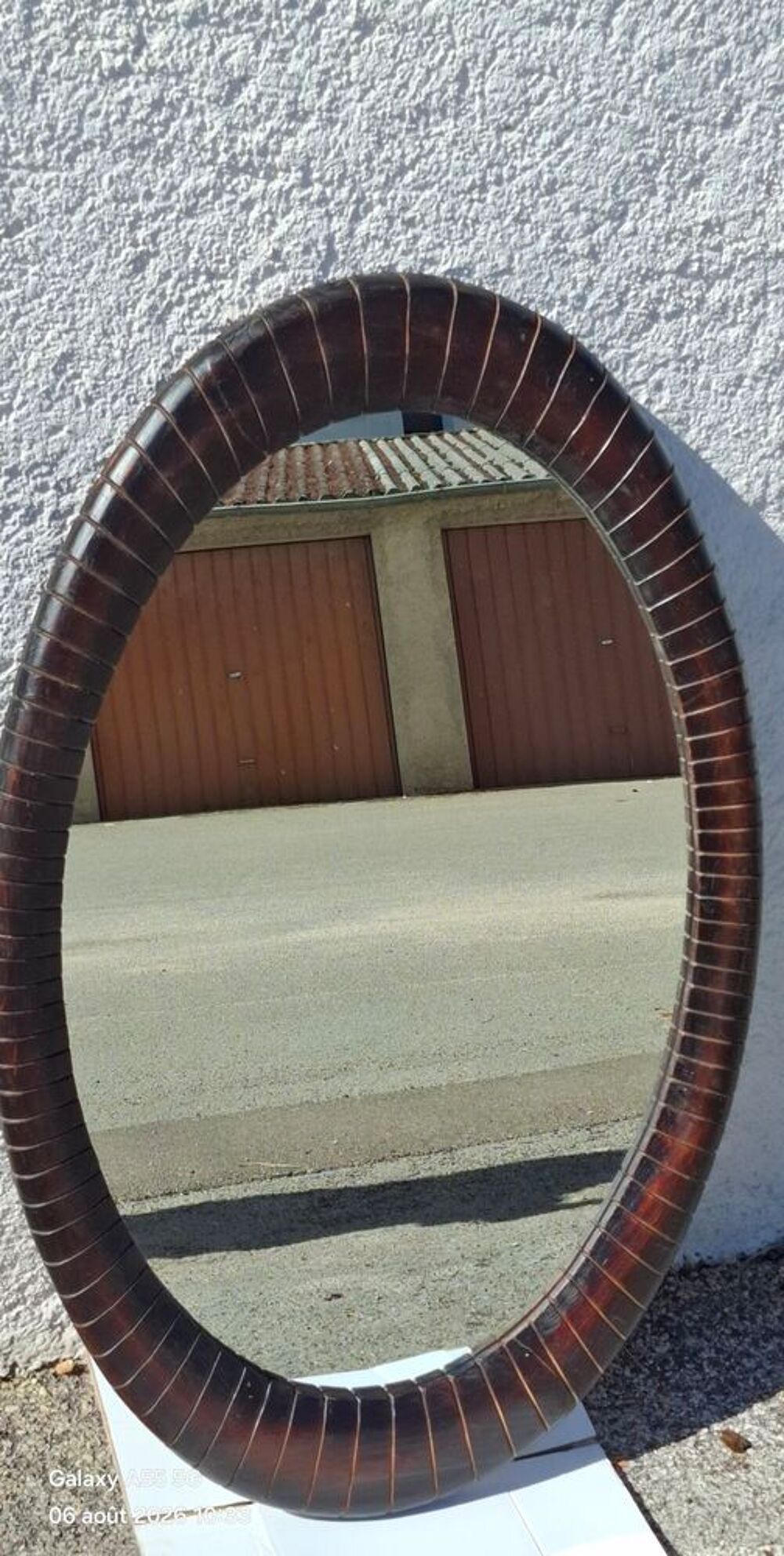 grand miroir bois oval styl&eacute; tr&egrave;s joli Décoration