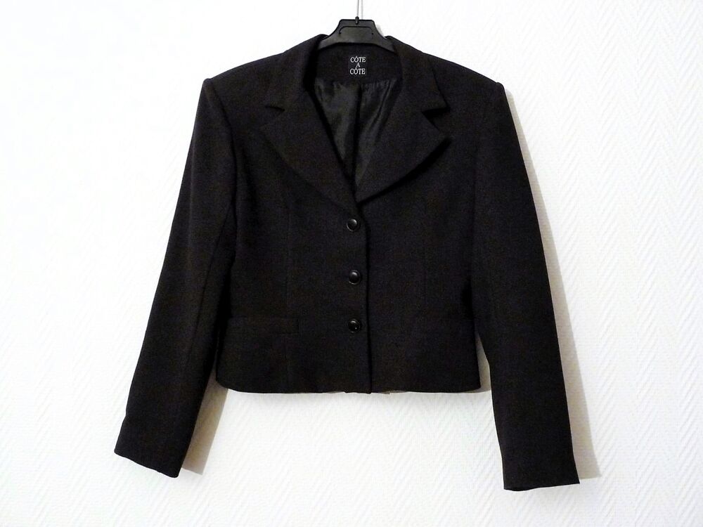 Veste Courte Kaki et Noir- Taille 1- Cote A Cote Vêtements