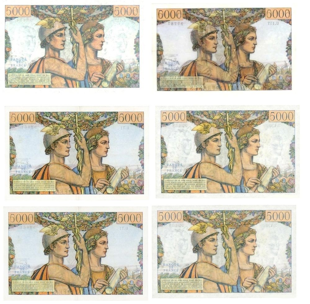 F 48 5000 f terre mer LOT DE 6 BILLETS SPL 