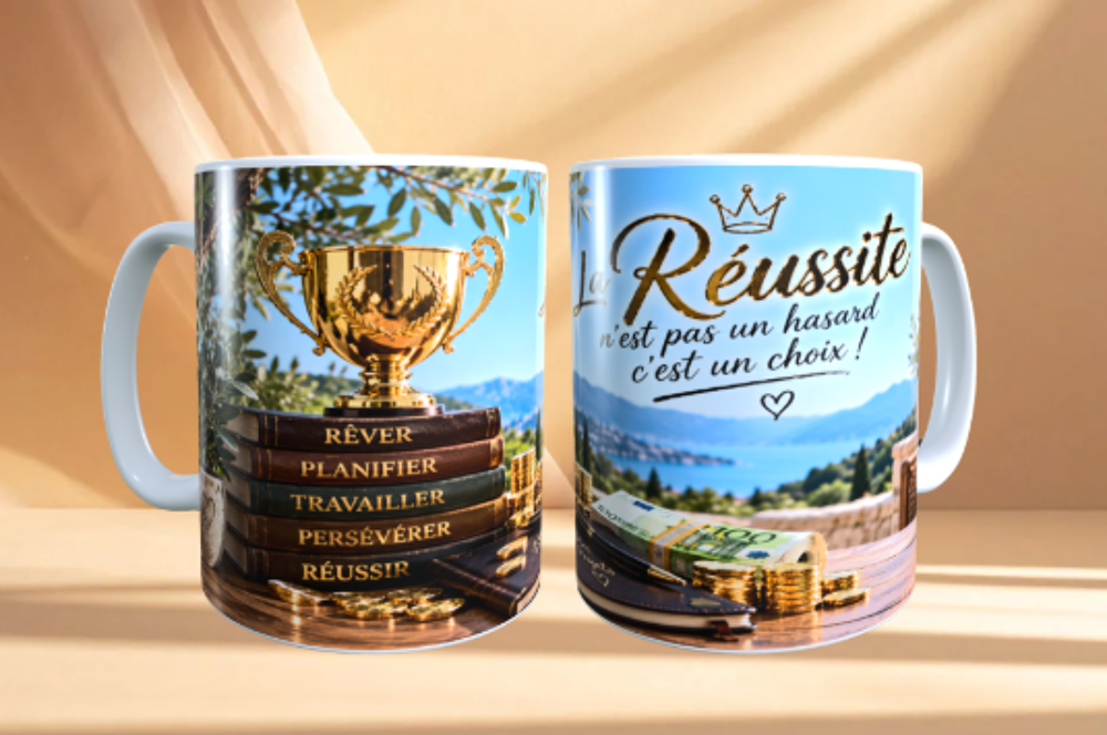 Mug citation La r&eacute;ussite n'est pas un hasard, c'est un choix Décoration