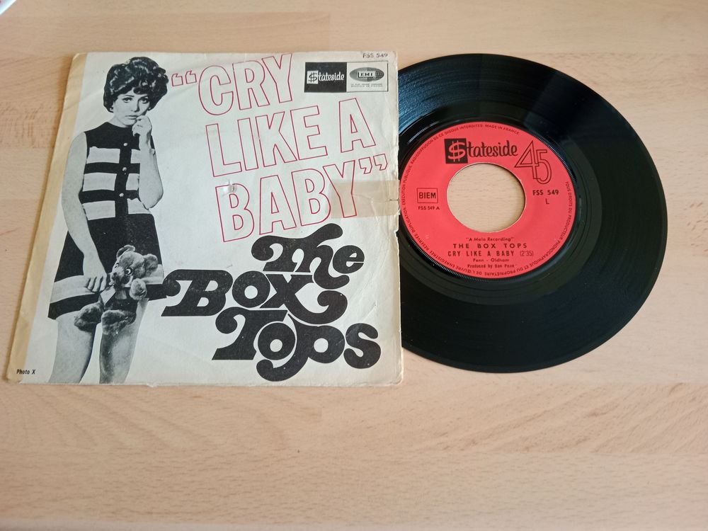 45 TOURS THE BOX TOPS Cry like a baby CD et vinyles