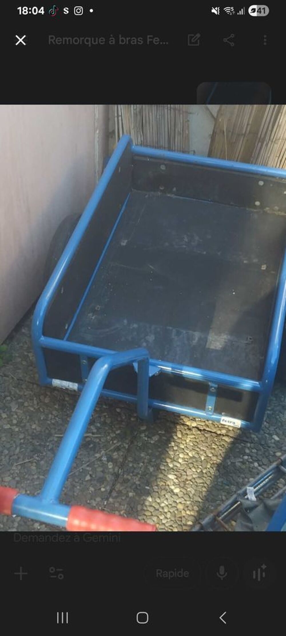   remorque vetra jardinage travaux public année 2023 400kg 