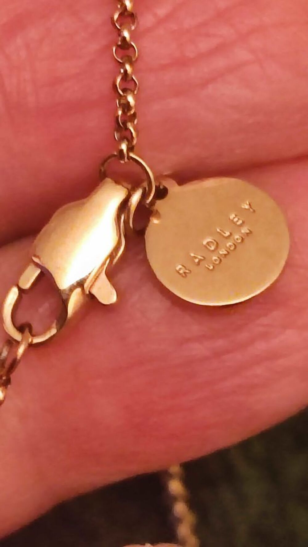 Cha&icirc;ne et pendentif plaqu&eacute; or jaune Radley London. neufs &eacute; Bijoux et montres