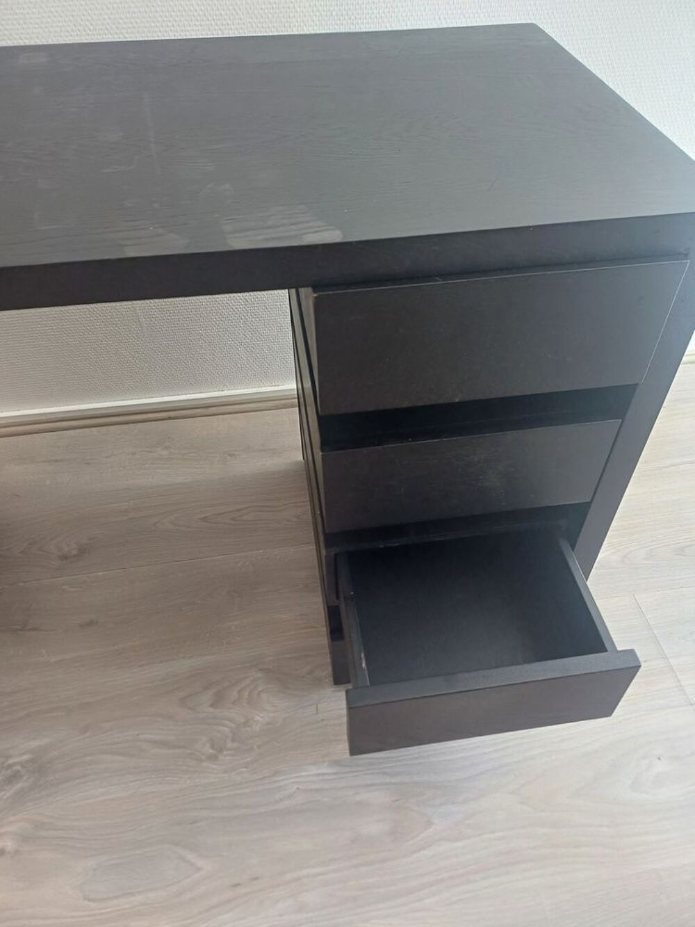 Bureau informatique / t&eacute;l&eacute;travail noir avec 4 tiroirs Meubles
