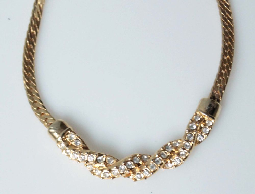 COLLIER VINTAGE BRILLANTS en PLAQUE OR BIJOU ANCIEN Bijoux et montres