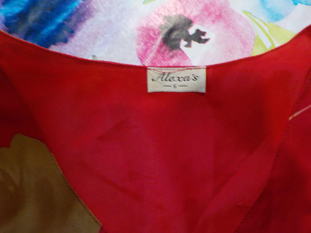 ENSEMBLE CHEMISIER + DEBARDEUR ALEXA'S TAILLE 5 FOND ROUGE Vêtements