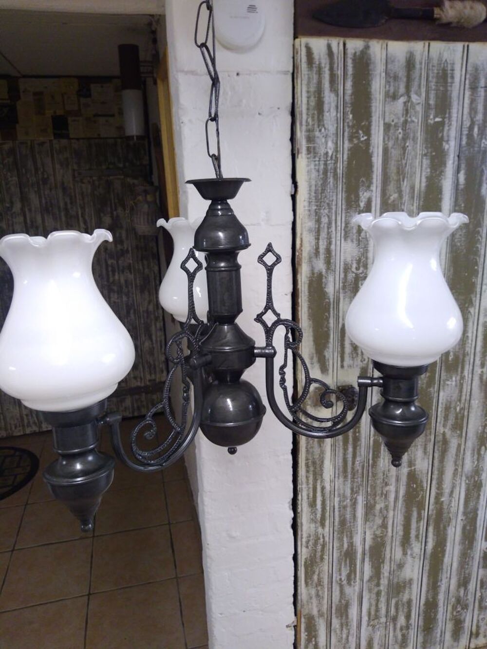 lustre ancien relook&eacute;e Décoration