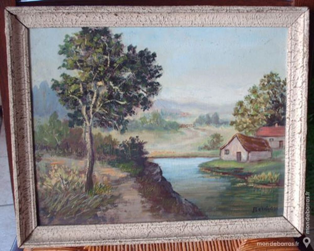 Peinture l'huile sur bois du xx&eacute; SIGNEE BERCHON Décoration