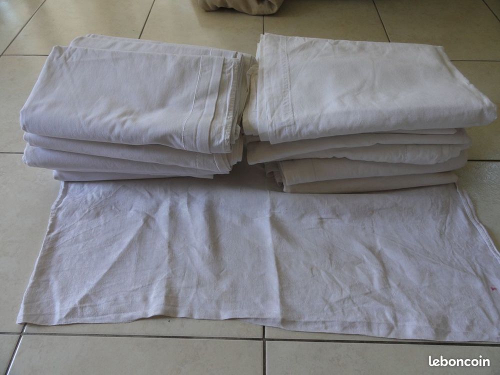 Lot 10 grands draps ancien/vintage 