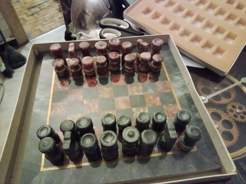Jeu d'&eacute;checs en marbre Décoration
