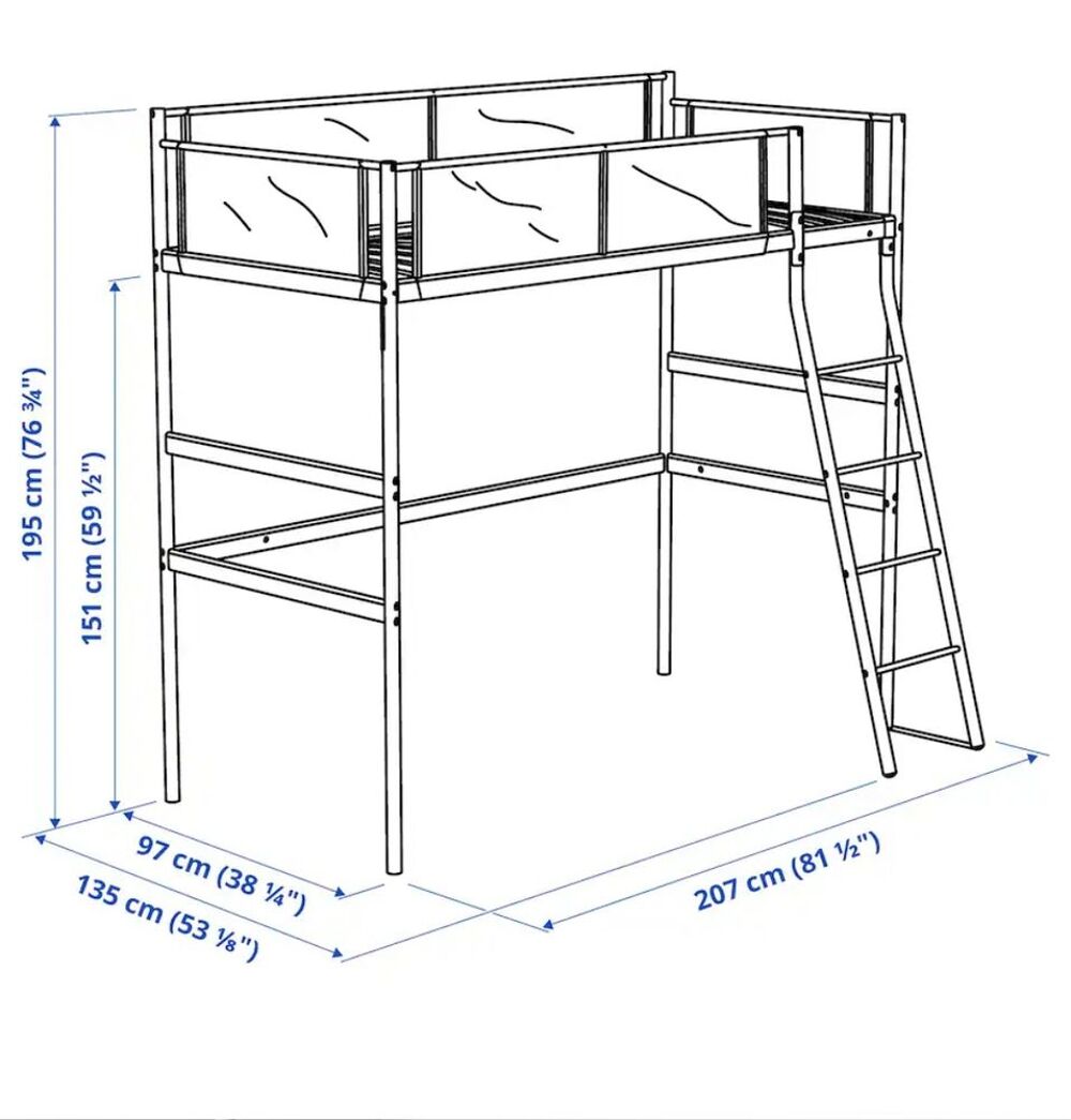 Lit mezzanine 90x200 Meubles