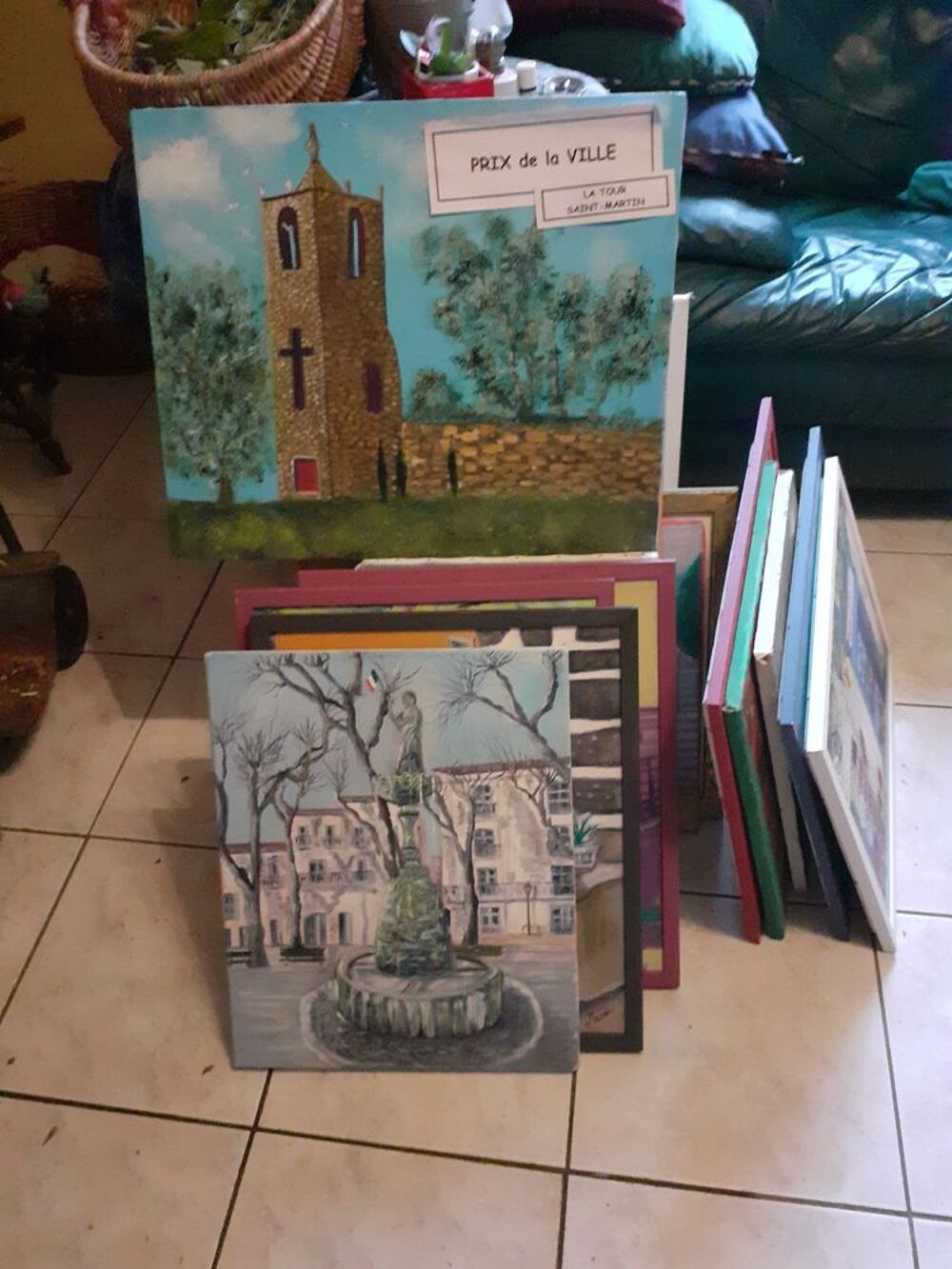 Tableaux huile sur toile diff&eacute;rents sujets Décoration