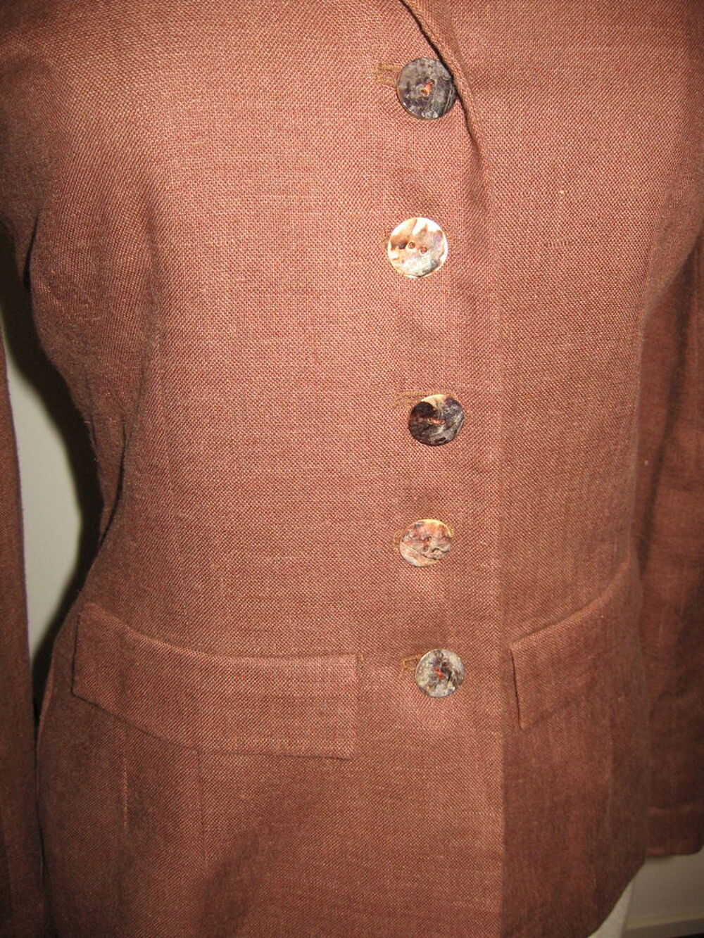 Veste courte marron Vtements