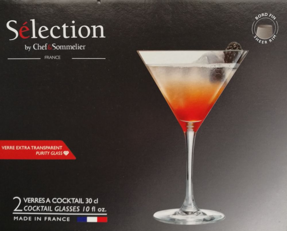 Tr&egrave;s beau coffret : deux grands verres &agrave; cocktail Dcoration