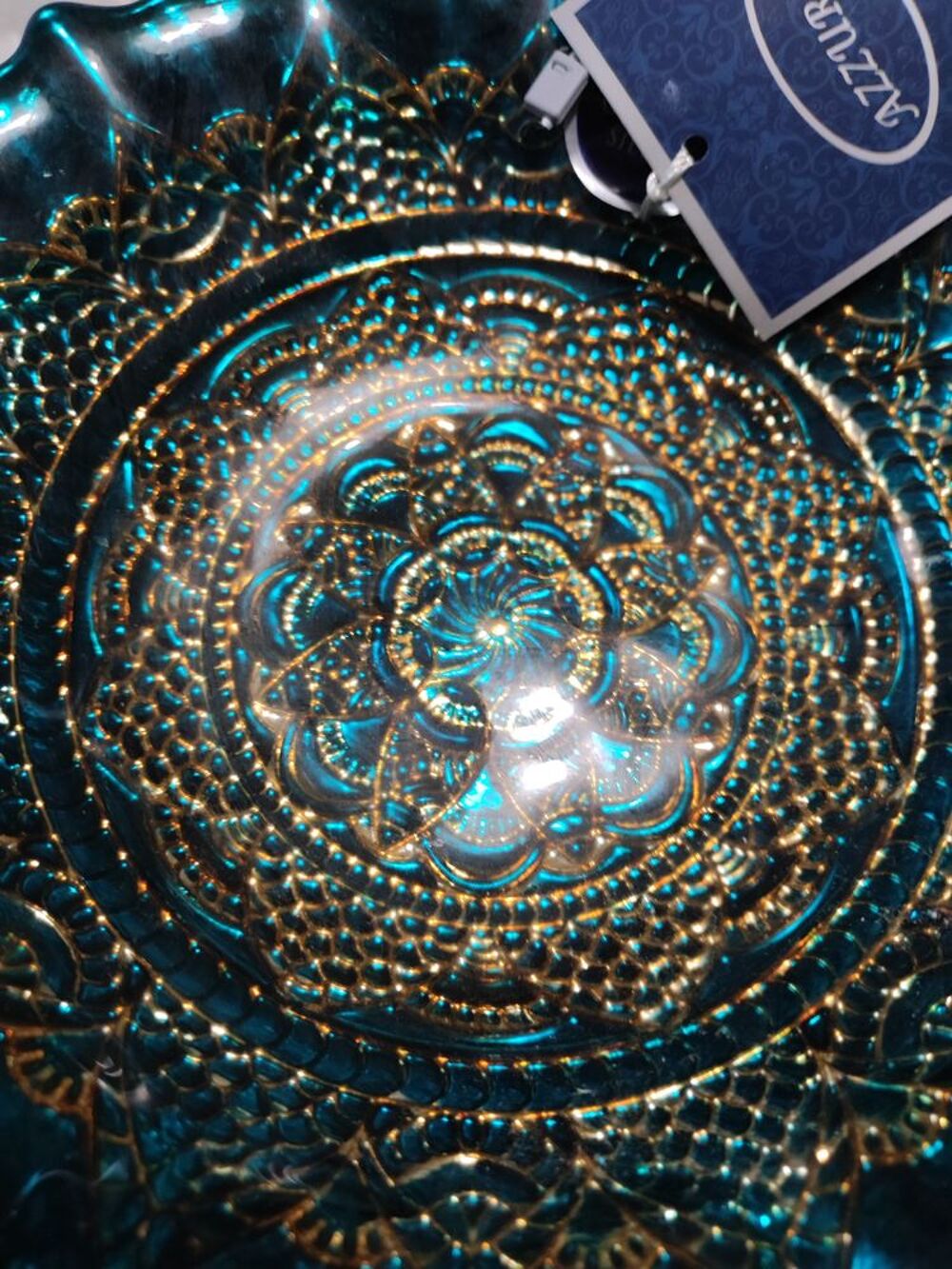 Coupe en verre d&eacute;co fait main avec argent. Splendide. 