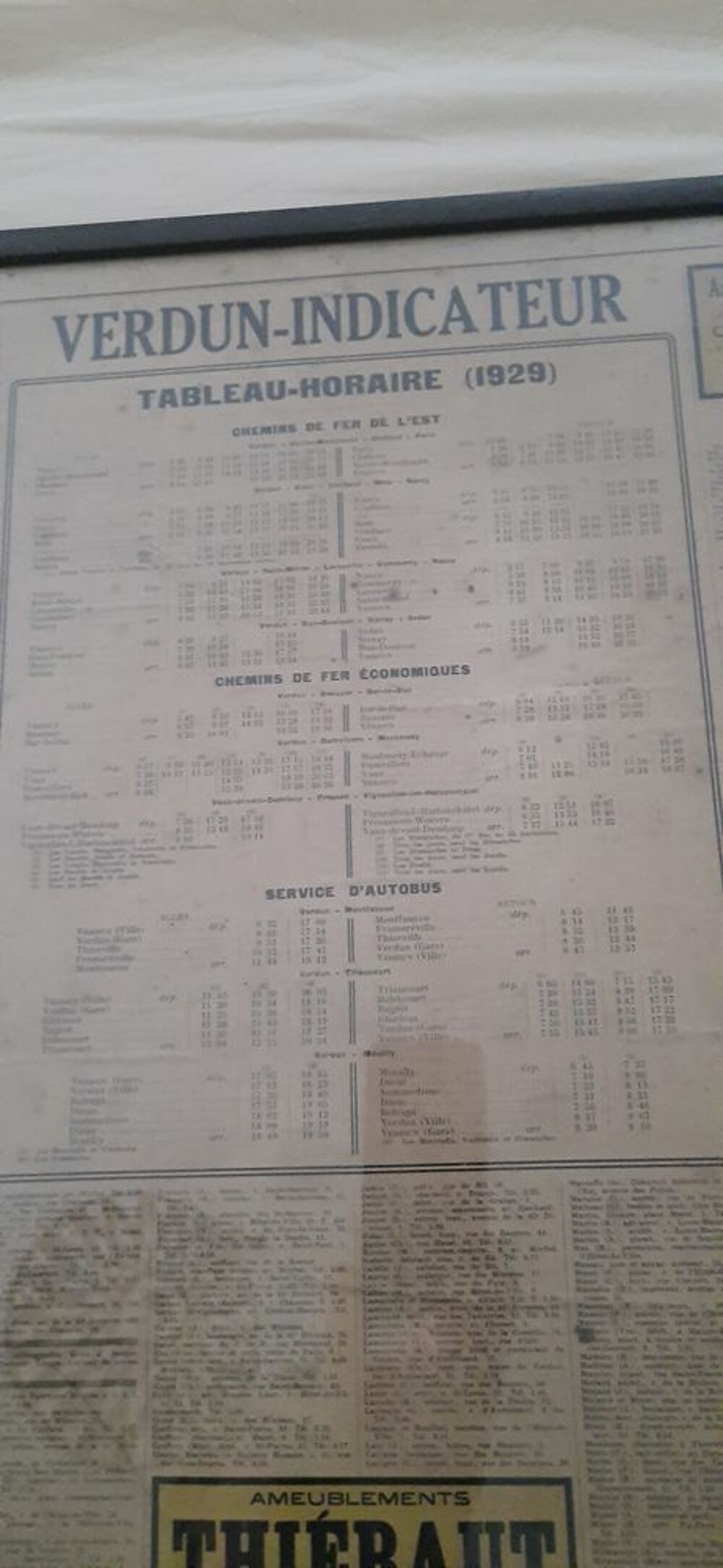 Indicateur SNCF authentique 1929 Décoration