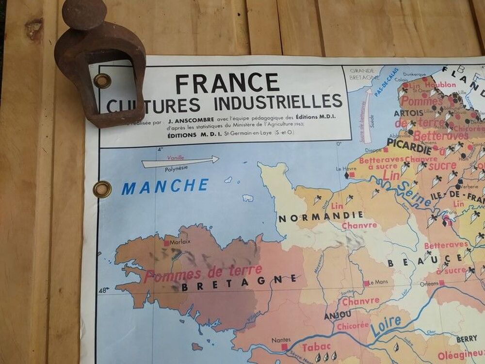 Carte Scolaire France L&eacute;gumes Fruits Fleurs / Cultures Indus 