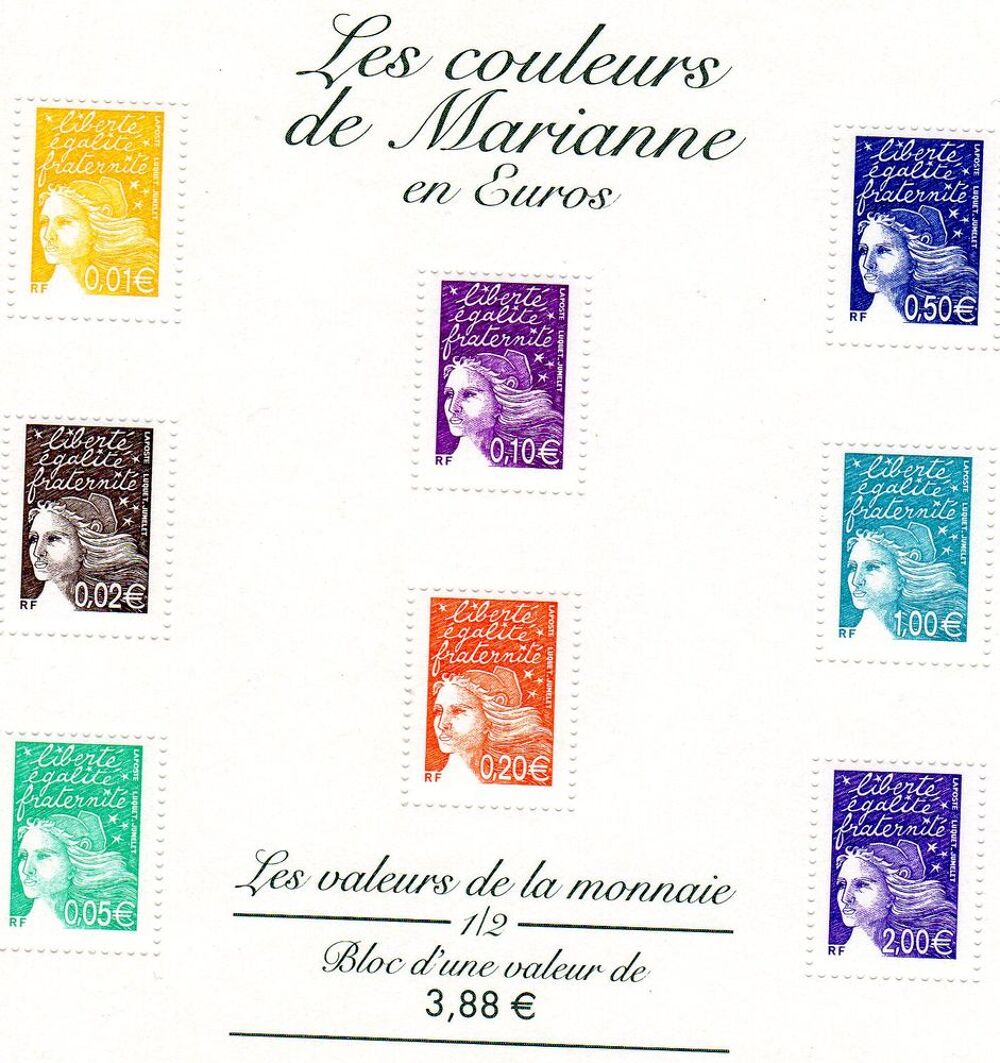 TIMBRES de FRANCE . N**
FEUILLET 2002 