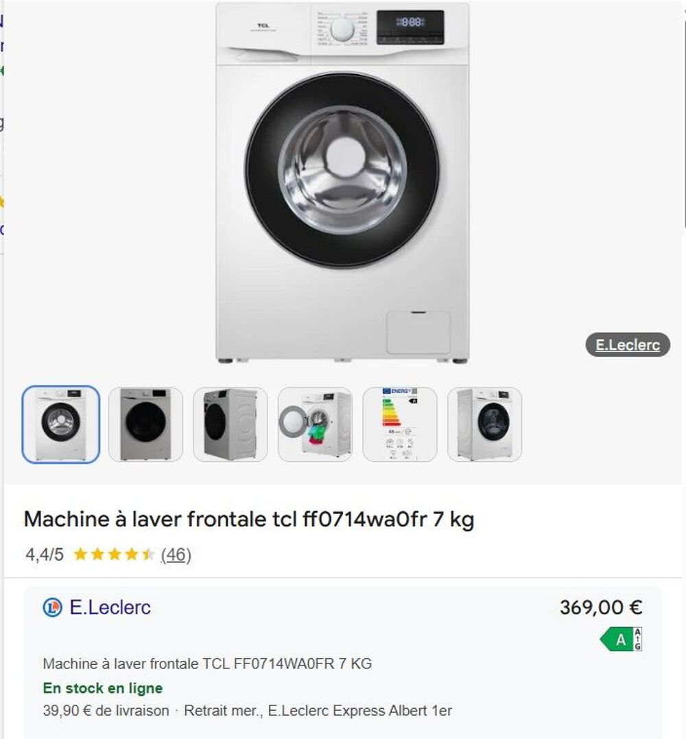 Lave linge LG 7 Kg parfait &eacute;tat Electrom�nager