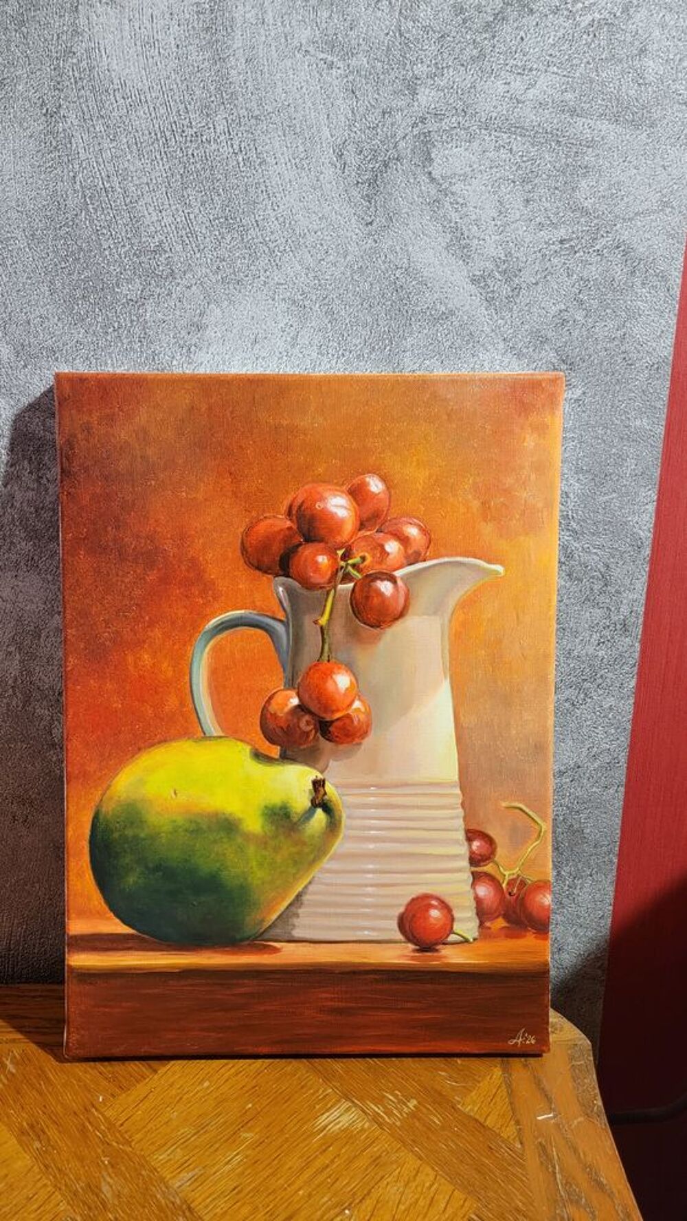 Nature morte Huile sur toile 33 x 45 cm oeuvre originale Décoration