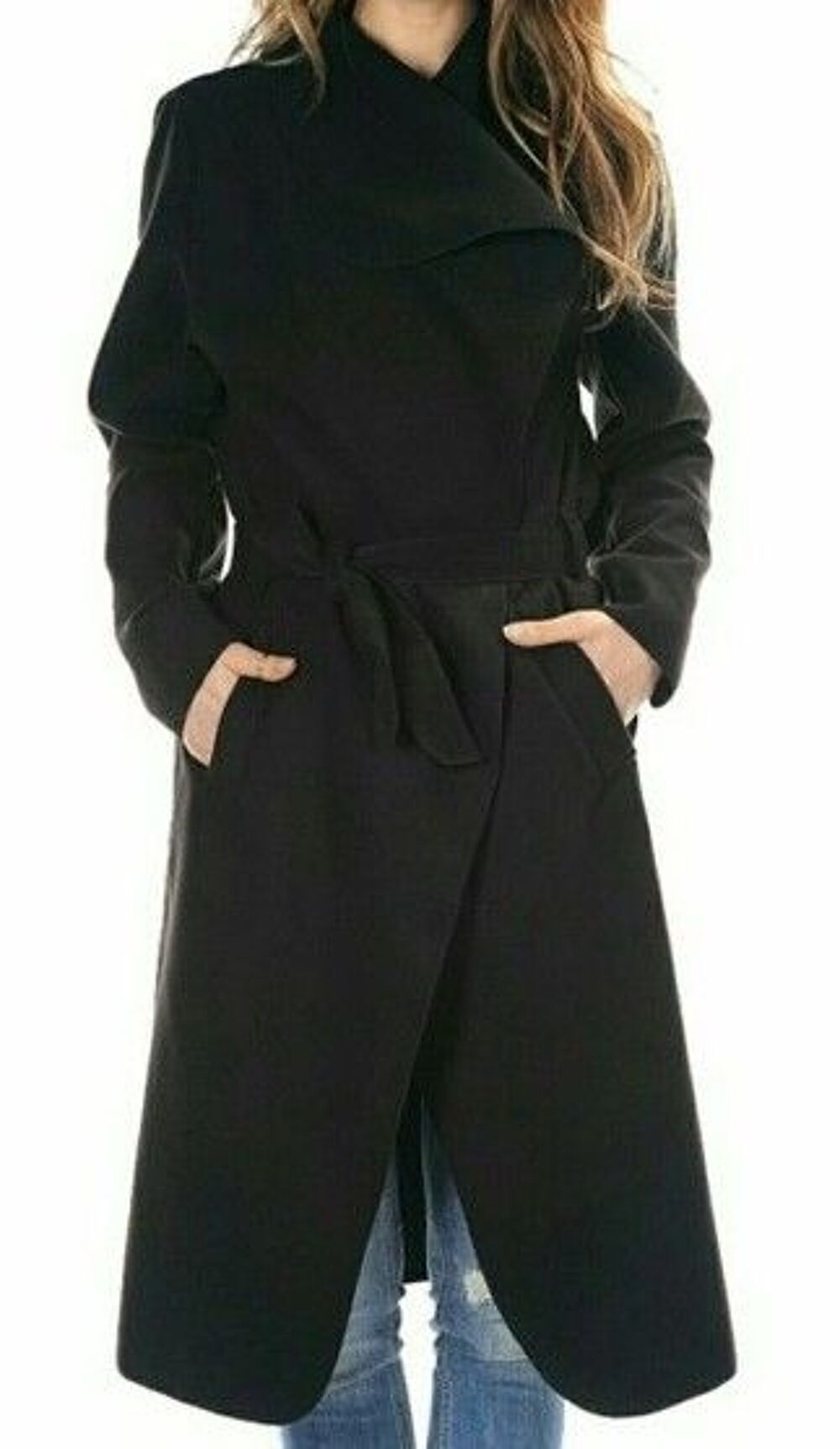 Long manteau noir Vtements