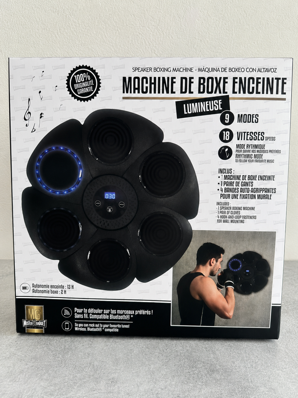 Machine &agrave; boxe enceinte lumineuse Sports