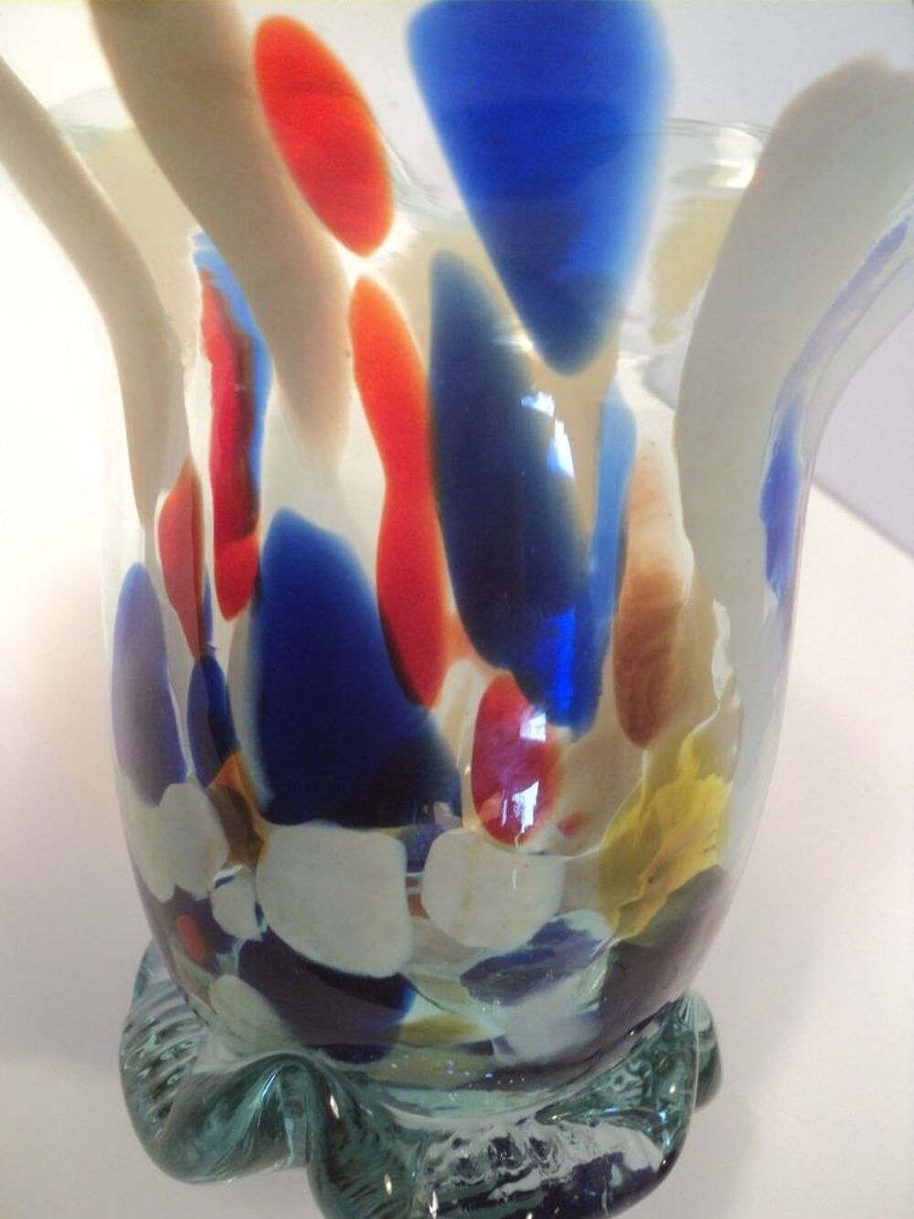 Vase Collerette en Verre de Murano Mouchet&eacute; Dcoration