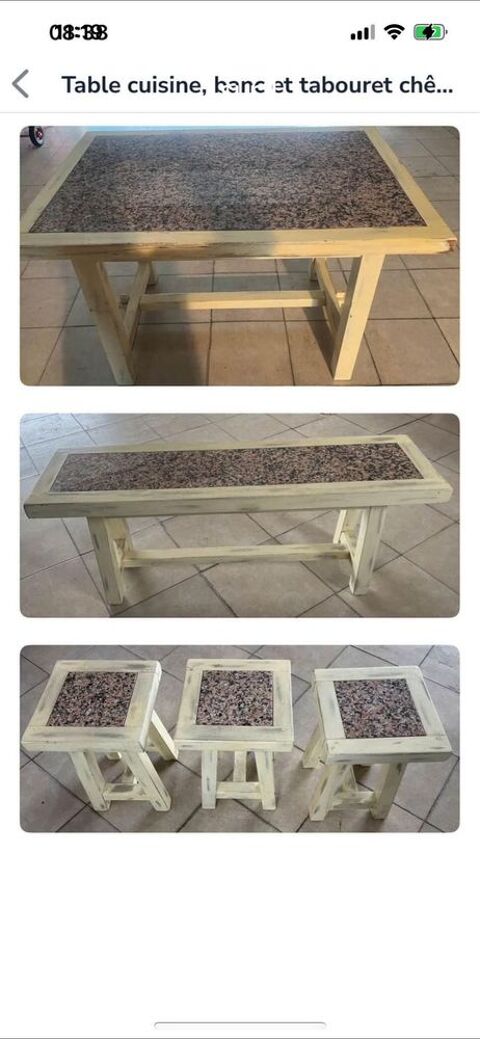 Table de cuisine en chne 210 Pcy (77)