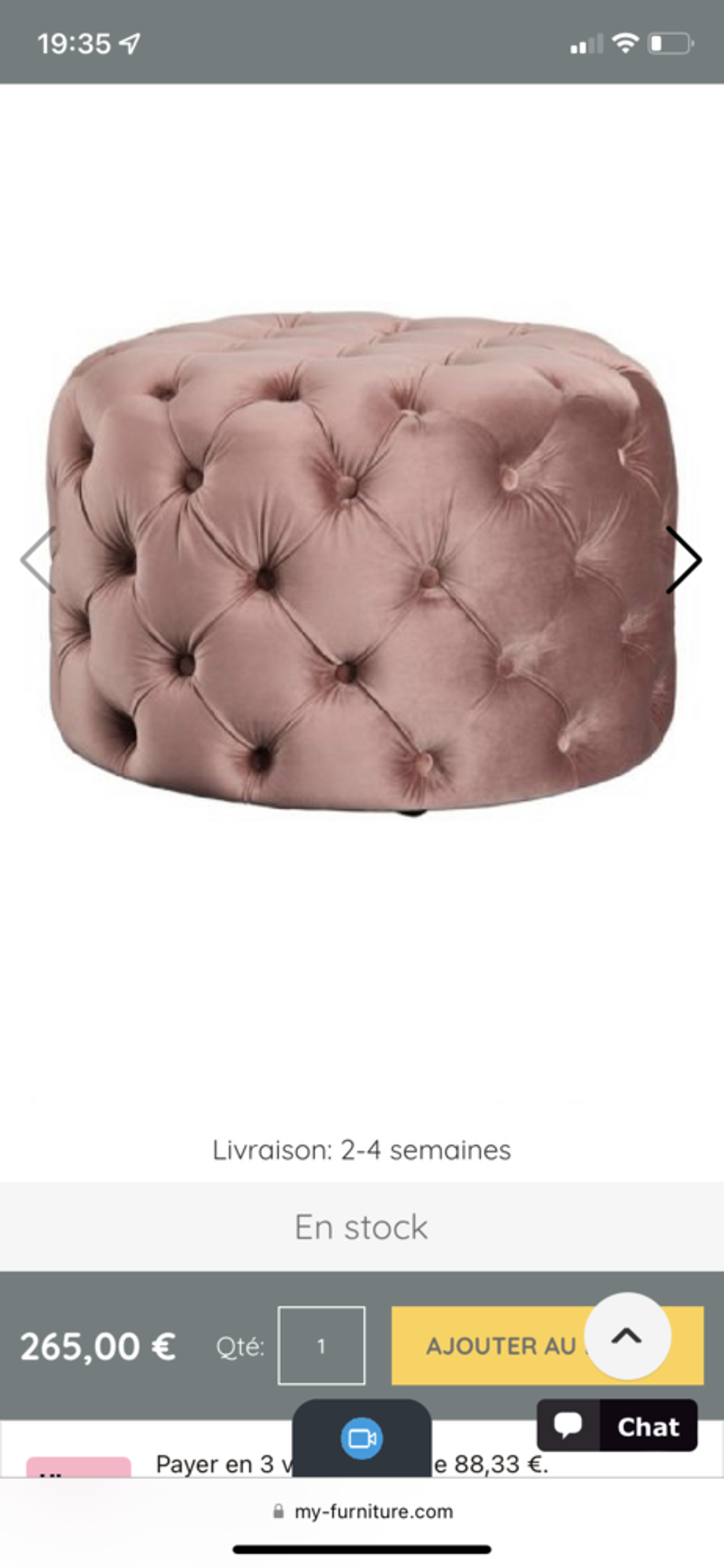 Pouf Capitonn&eacute;e Meubles