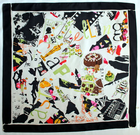 Foulard soie Sun Moon KARL LAGERFELD 1994 90 Issy-les-Moulineaux (92)