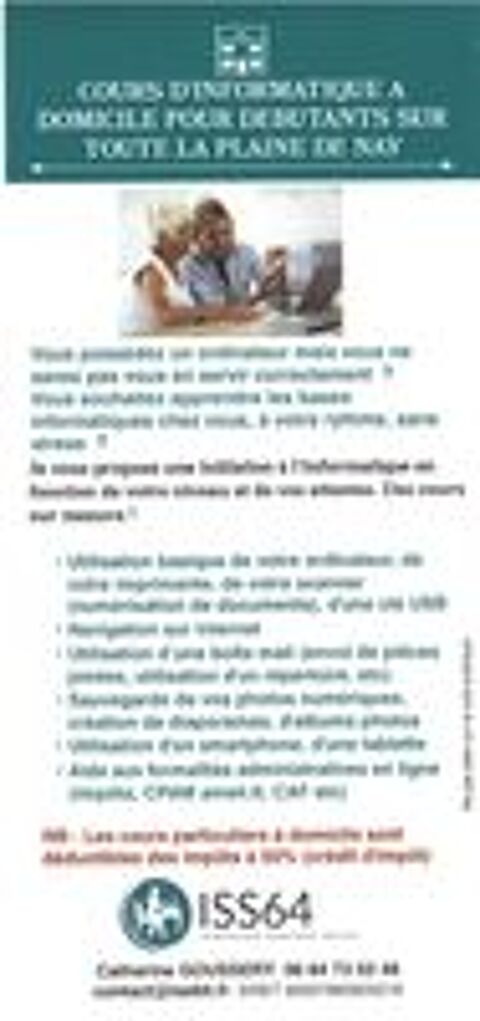   Initiation � l'informatique pour seniors � domicile 