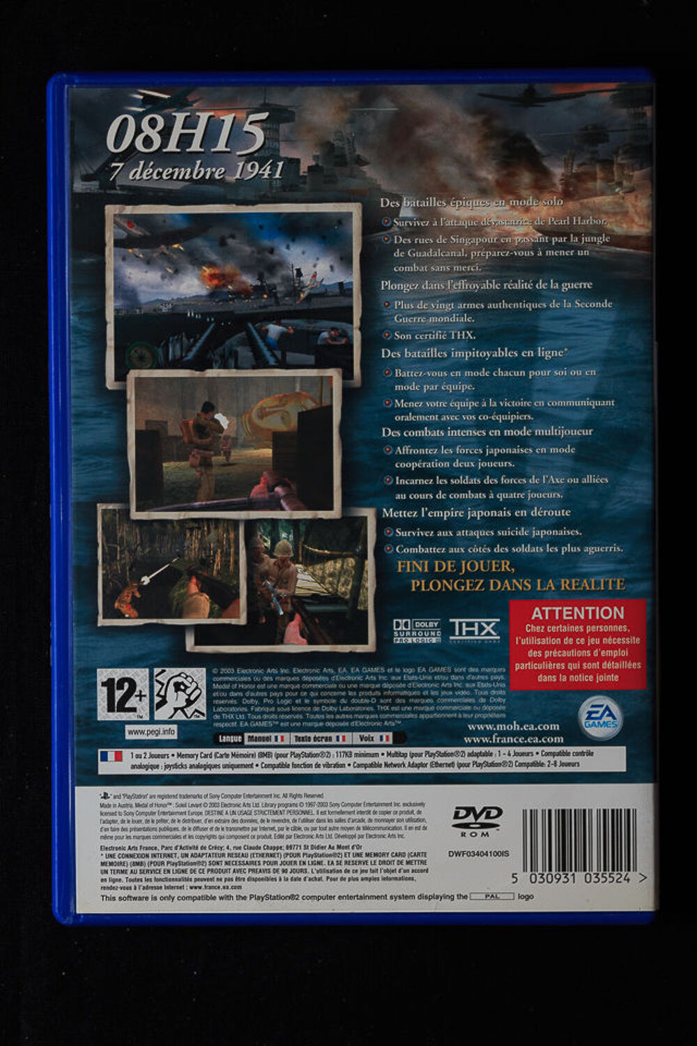 PS2 - Medal of honor - Soleil Levant Consoles et jeux vidéos