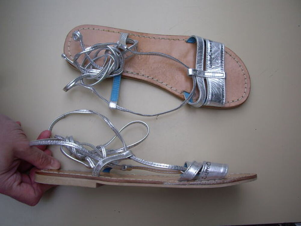 Sandales spartiates Argent&eacute;s pt 39 &agrave; 5 € Chaussures